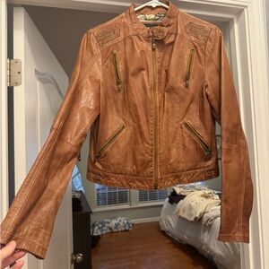 Womens Tan Leather Jacket